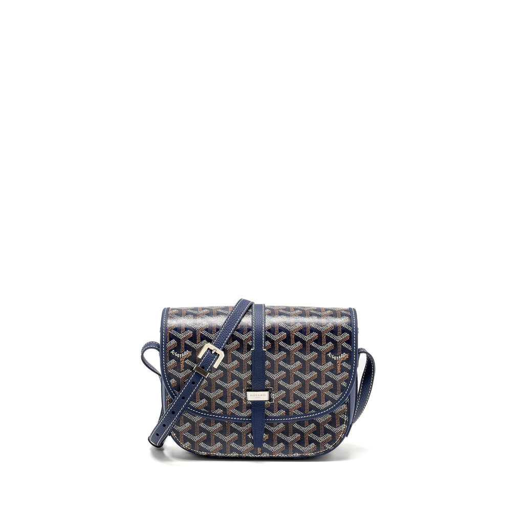 BELVEDERE PM MESSENGER BAG GOYARDINE CANVAS/CALFSKIN NAVY SHW