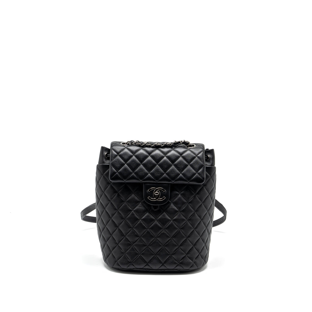 SMALL URBAN SPIRIT BACKPACK LAMBSKIN BLACK WITH BLACK HARDWARE