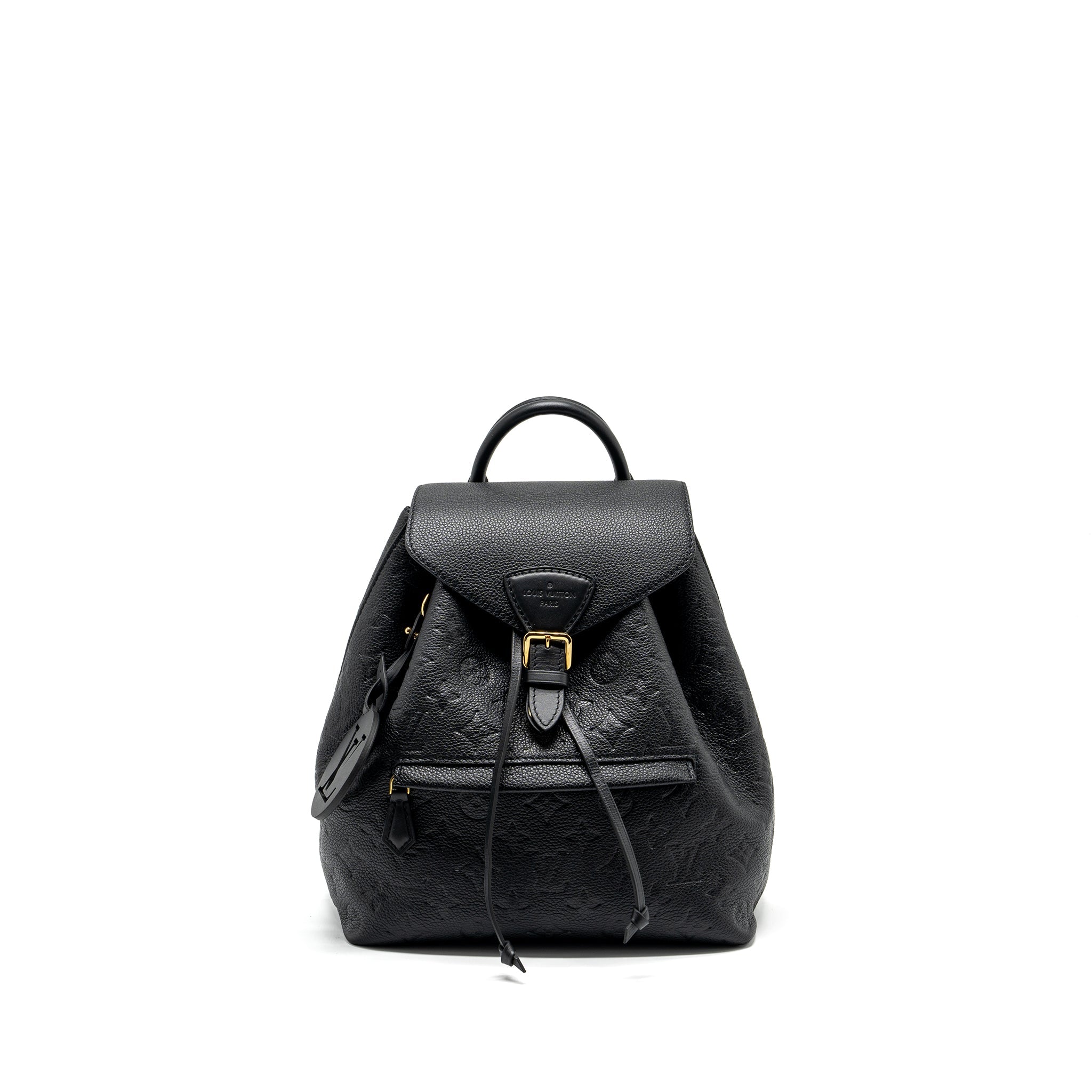 MONTSOURIS PM BACKPACK MONOGRAM EMPREINTE BLACK GHW