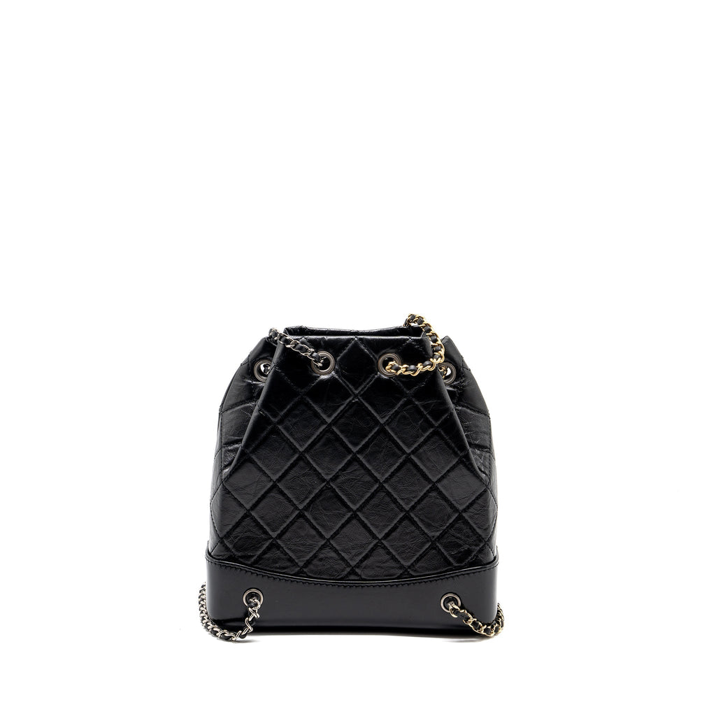 SMALL GABRIELLE BACKPACK AGED CALFSKIN BLACK MULTICOLOUR COLOUR HARDWARE (MICROCHIP)