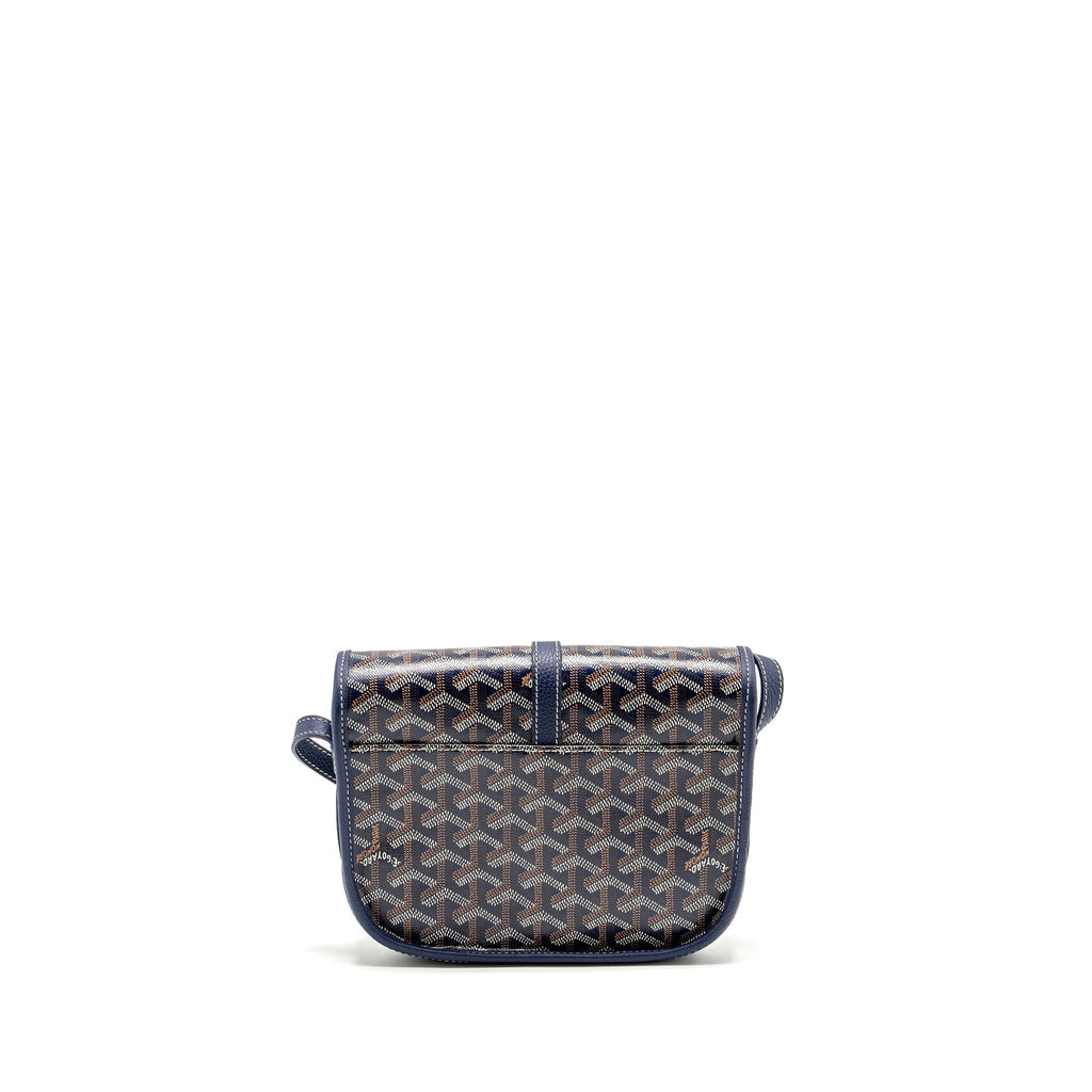 BELVEDERE PM MESSENGER BAG GOYARDINE CANVAS/CALFSKIN NAVY SHW