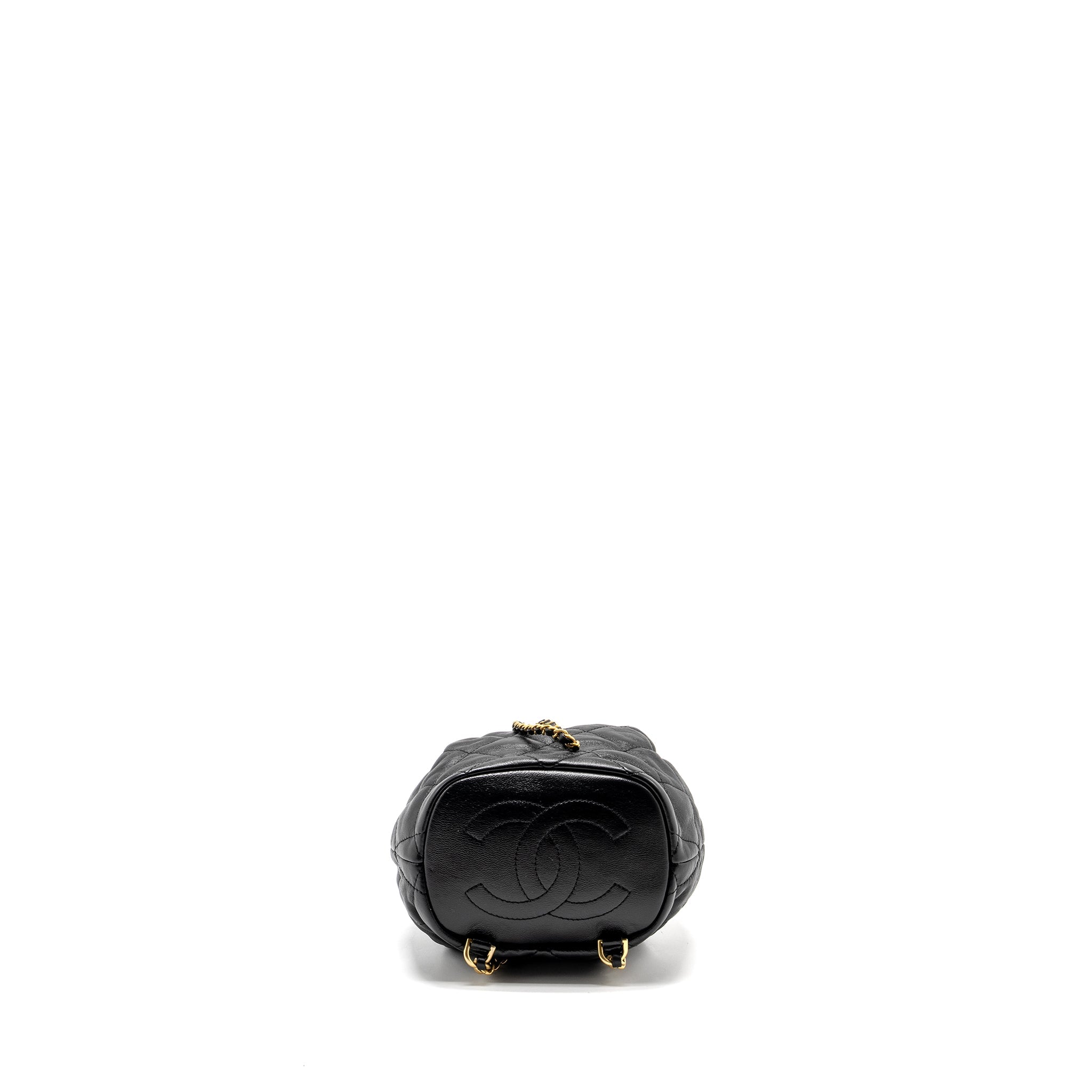 22S CANDY CHAINS MINI BUCKET BACKPACK LAMBSKIN BLACK GHW (MICROCHIP)