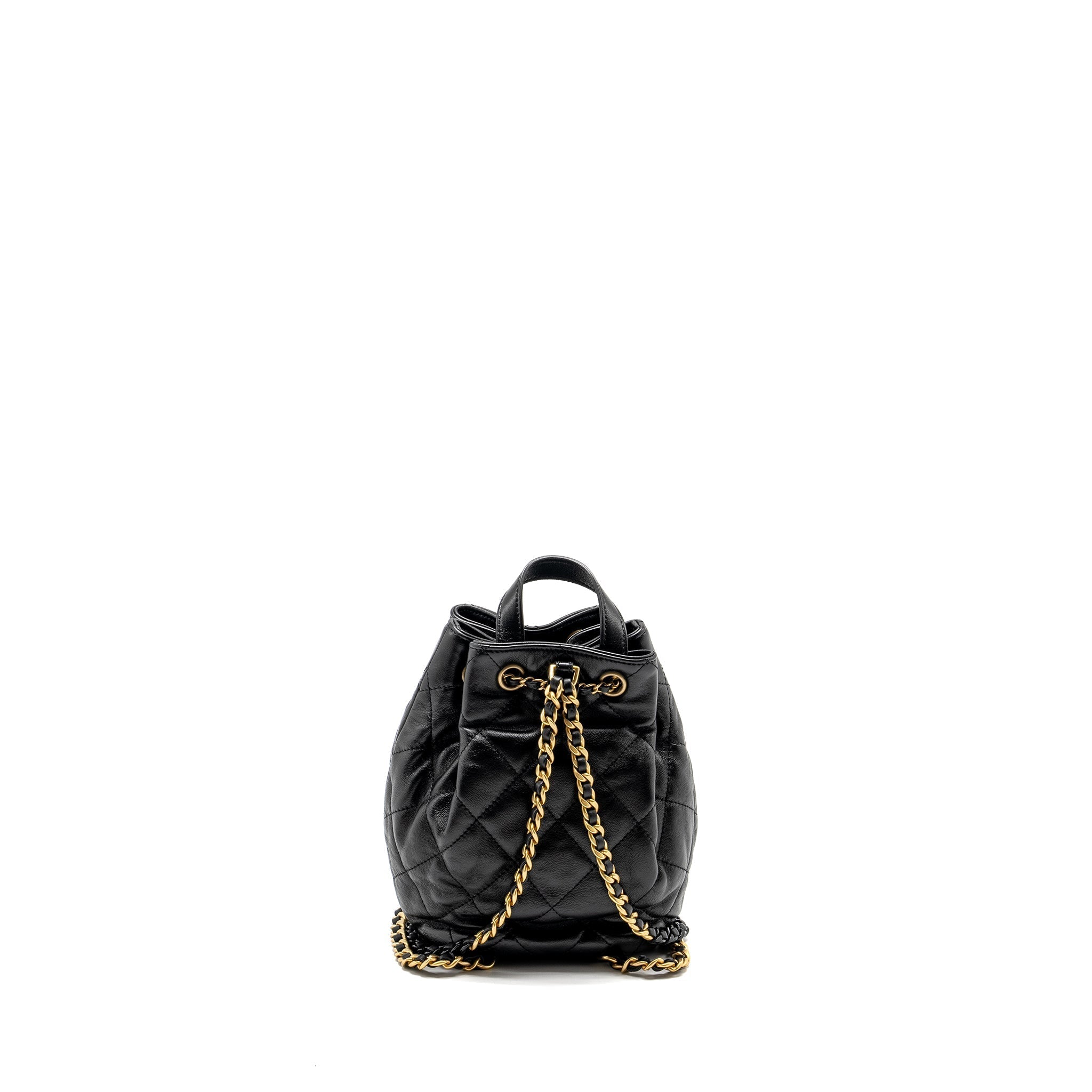 22S CANDY CHAINS MINI BUCKET BACKPACK LAMBSKIN BLACK GHW (MICROCHIP)