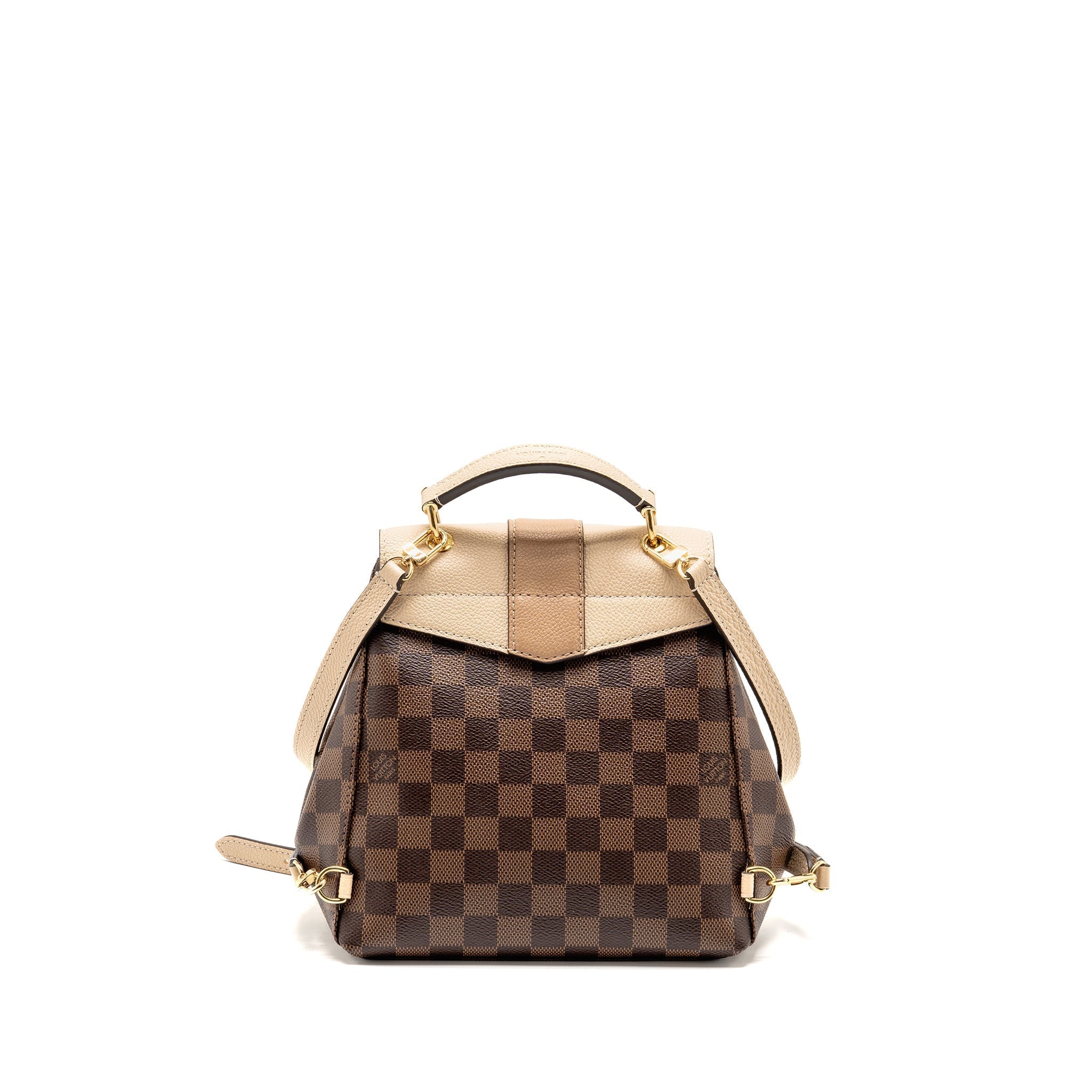 CLAPTON BACKPACK DAMIER EBENE CANVAS/LEATHER LIGHT PINK GHW
