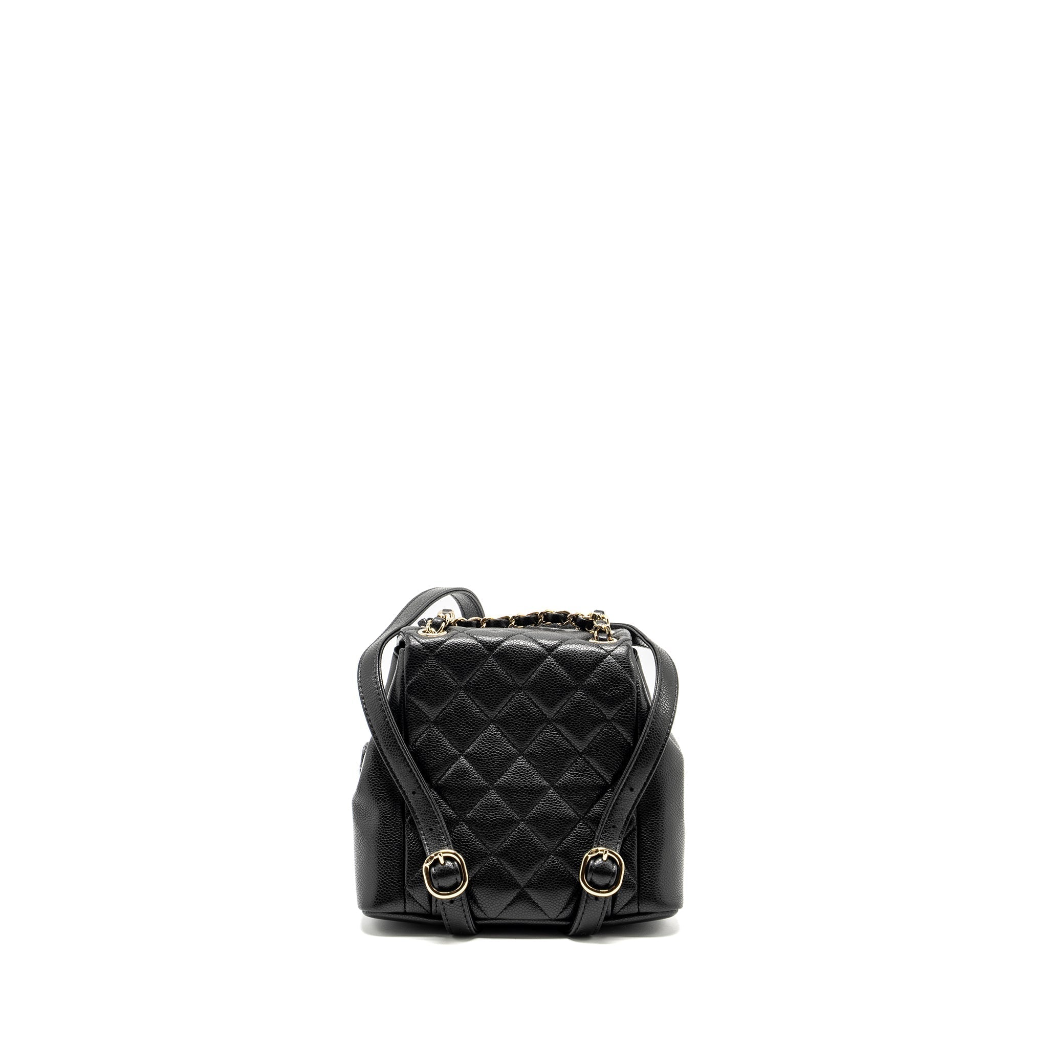 24A MINI DUMA BACKPACK GRAINED CALFSKIN BLACK LGHW (MICROCHIP)