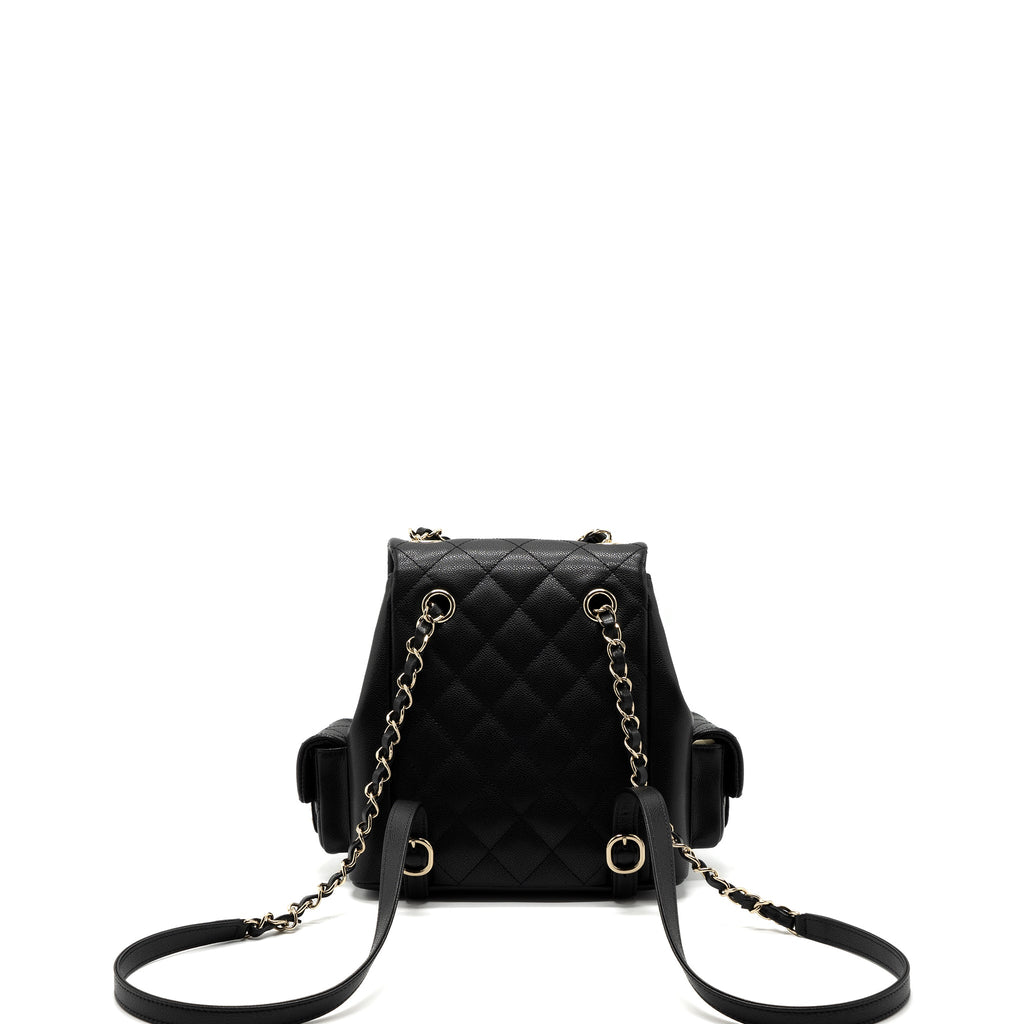 23K TRIPLE POCKET BACKPACK CAVIAR BLACK LGHW(MICROCHIP)