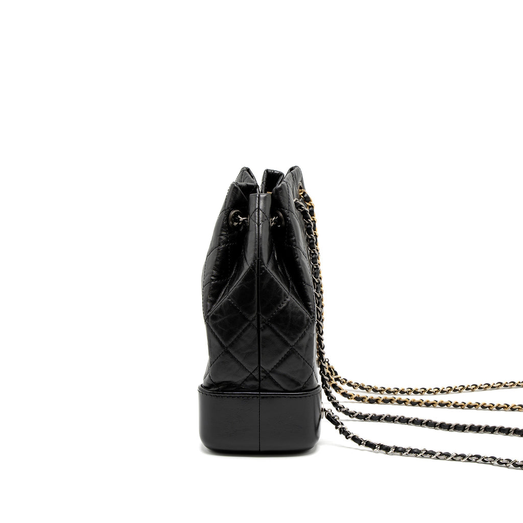 SMALL GABRIELLE BACKPACK CALFSKIN BLACK MULTICOLOUR HARDWARE (MICROCHIP)
