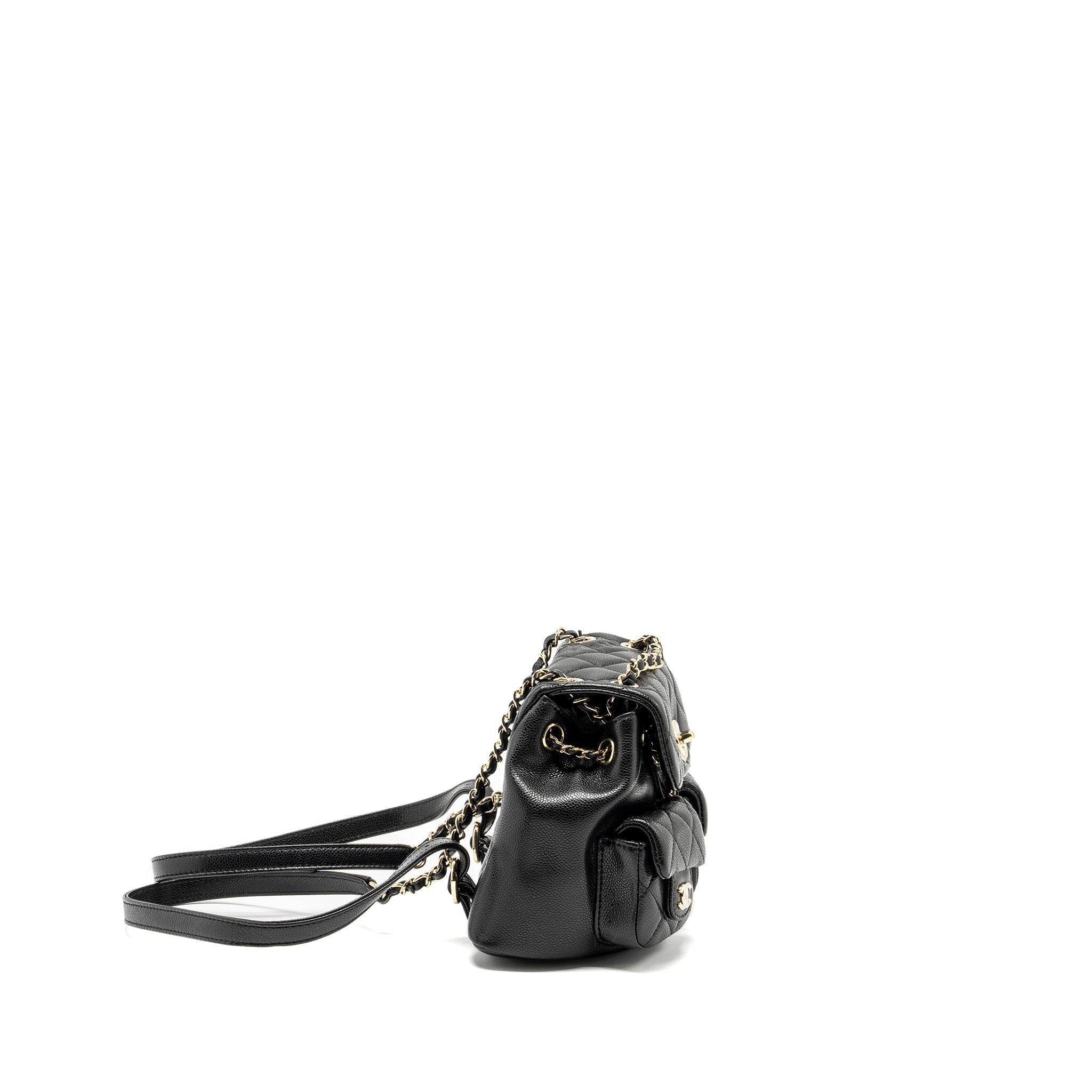 24A MINI DUMA BACKPACK GRAINED CALFSKIN BLACK LGHW (MICROCHIP)