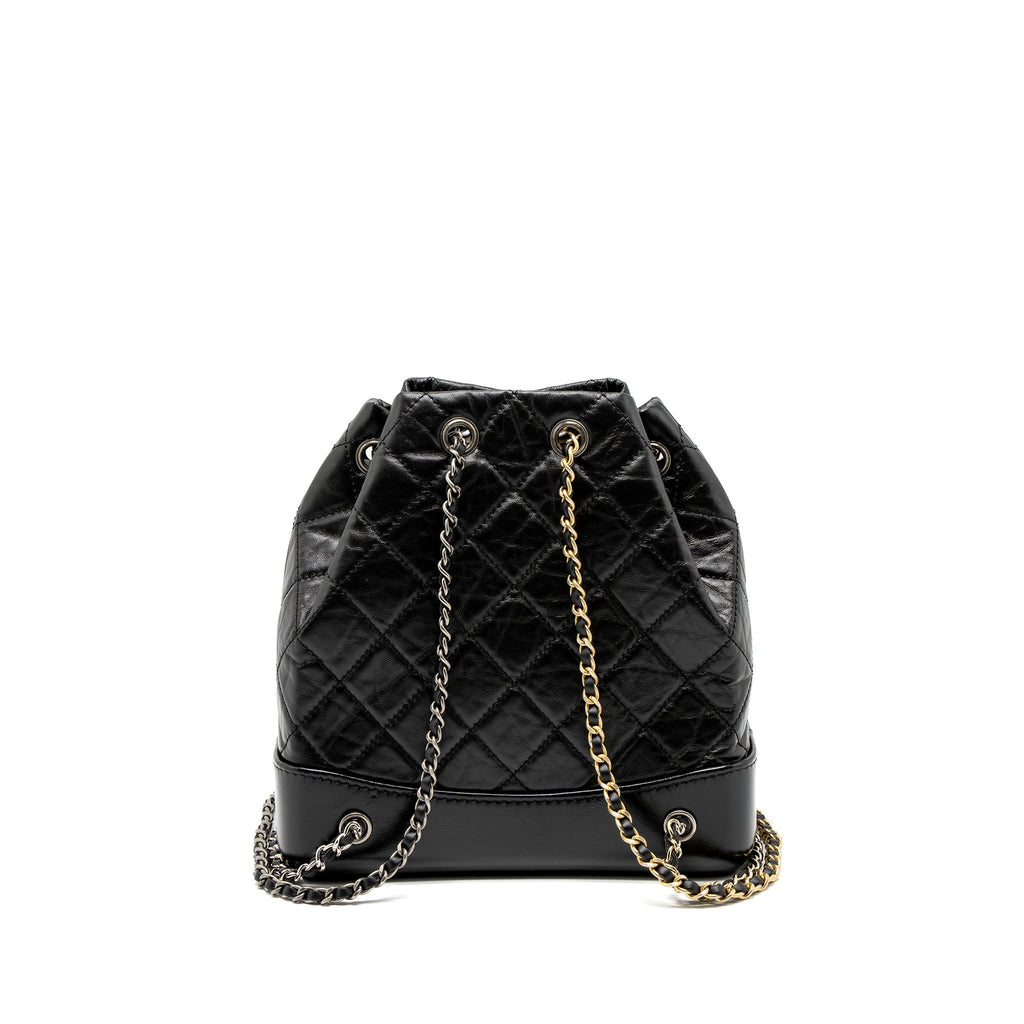 SMALL GABRIELLE BACKPACK CALFSKIN BLACK MULTICOLOUR HARDWARE (MICROCHIP)