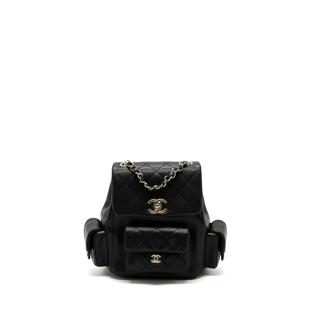23K TRIPLE POCKET BACKPACK CAVIAR BLACK LGHW(MICROCHIP)