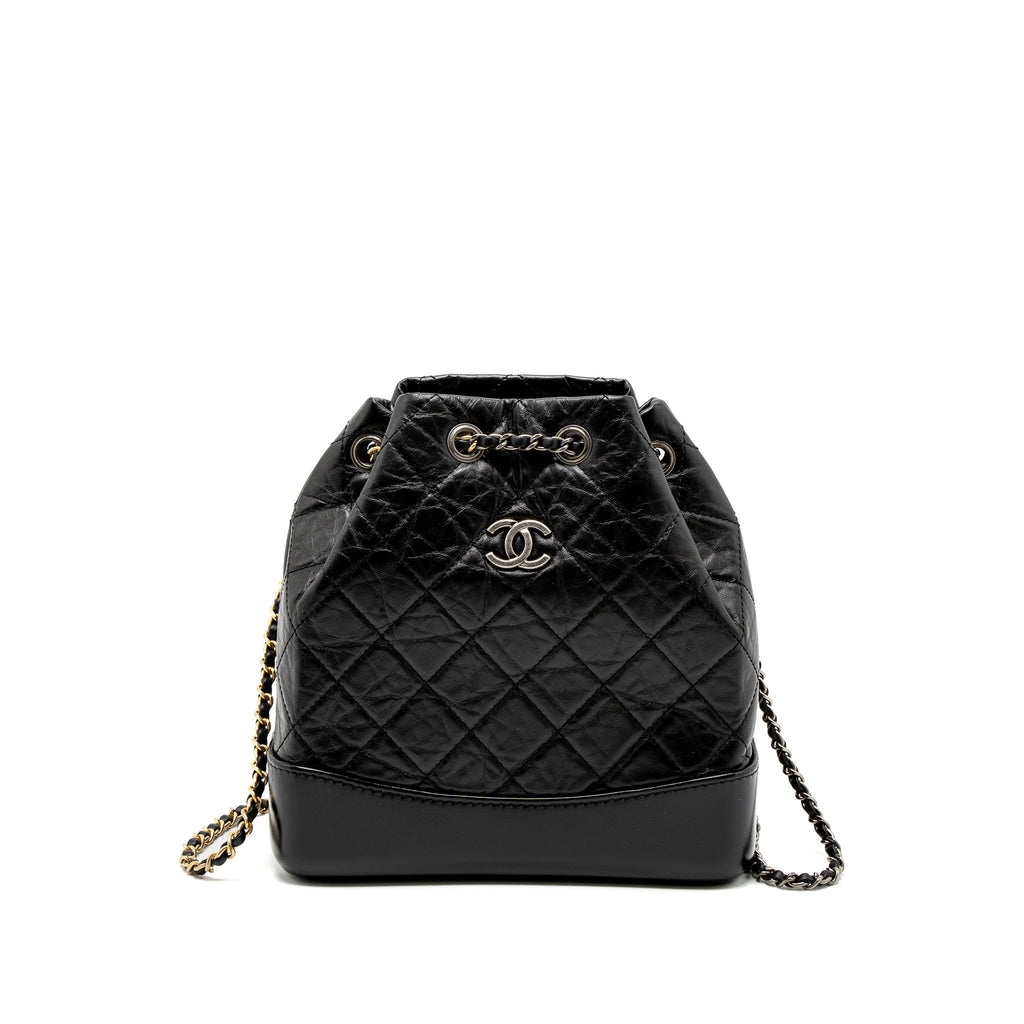 SMALL GABRIELLE BACKPACK CALFSKIN BLACK MULTICOLOUR HARDWARE (MICROCHIP)
