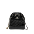 SMALL GABRIELLE BACKPACK CALFSKIN BLACK MULTICOLOUR HARDWARE (MICROCHIP)