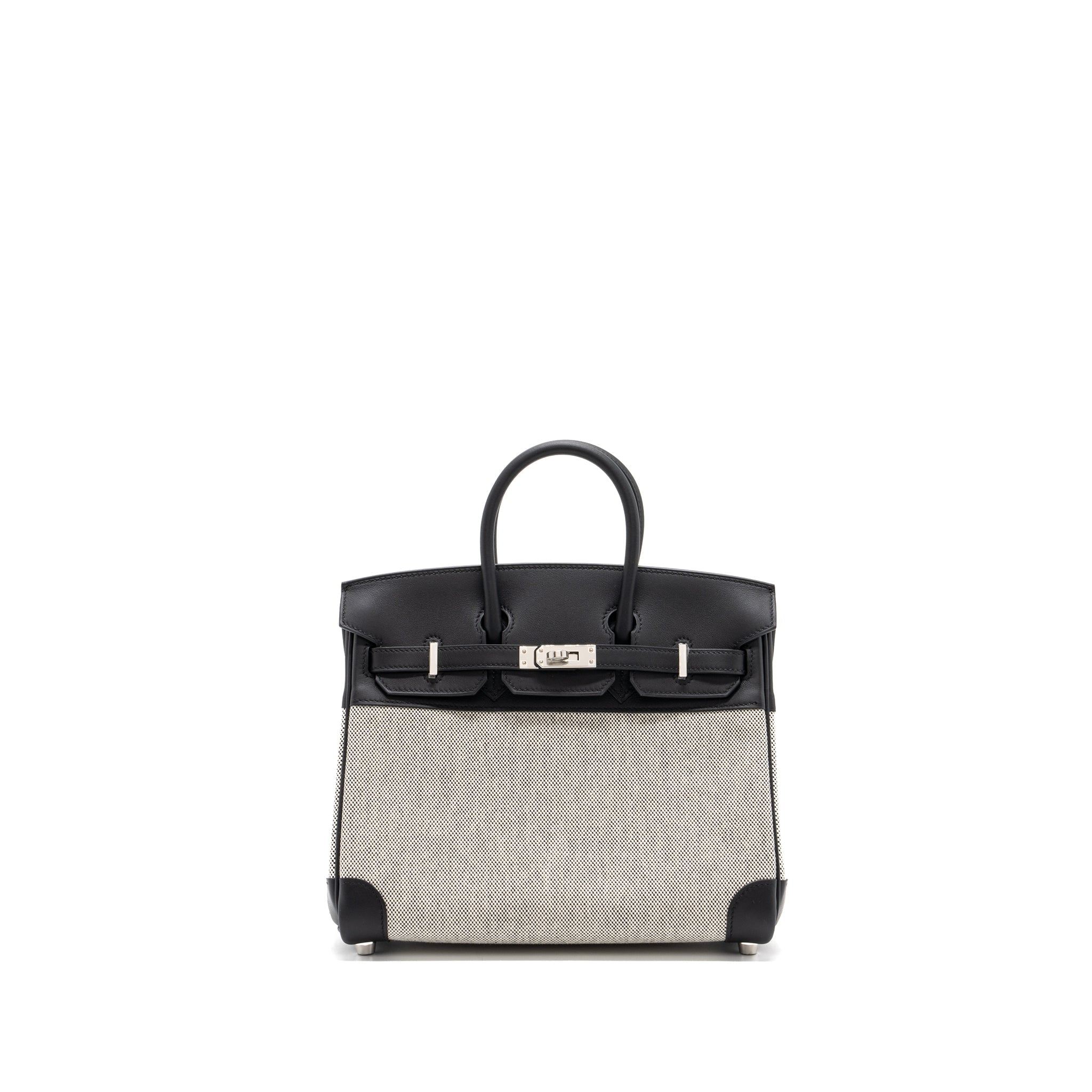 HERMES BIRKIN 25 TOILE SWIFT/CANVAS BLACK SHW