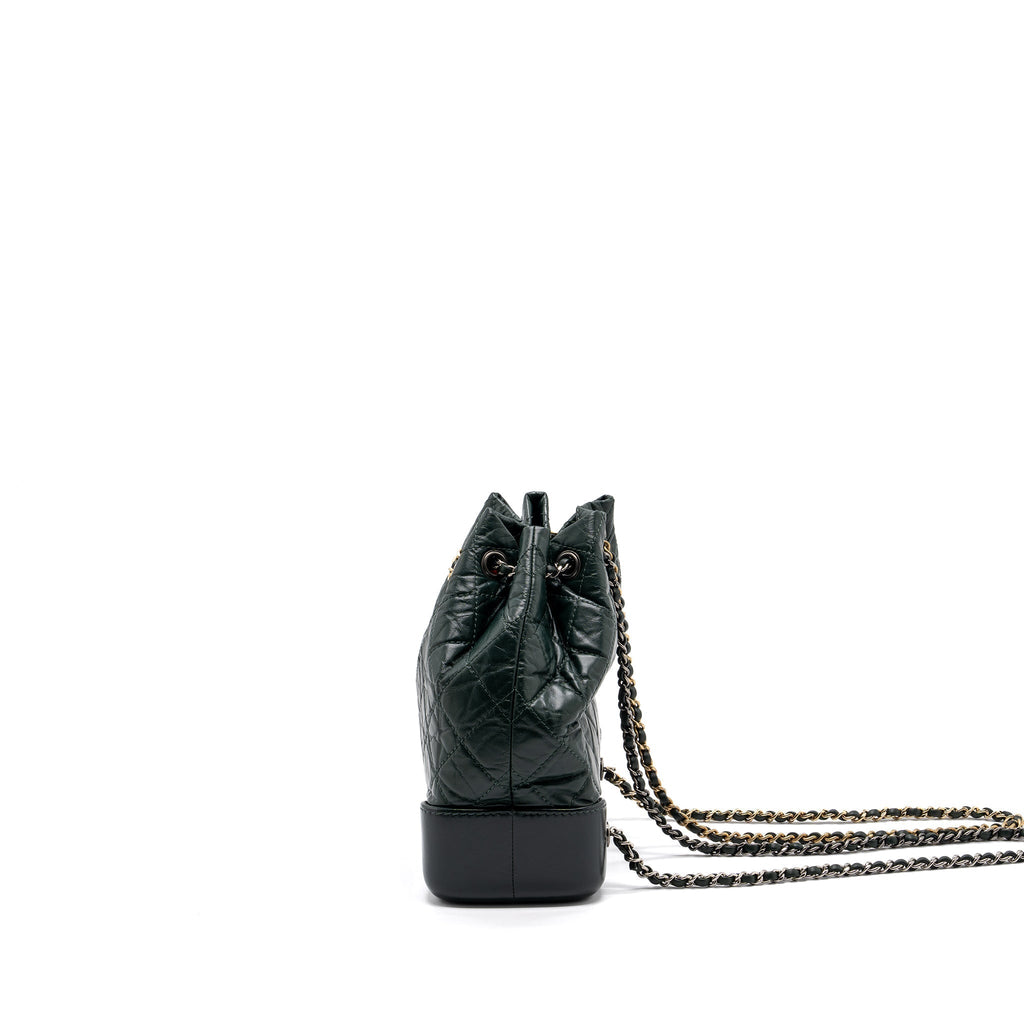 SMALL GABRIELLE BACKPACK AGED CALFSKIN DARK GREEN MULTICOLOUR HARDWARE