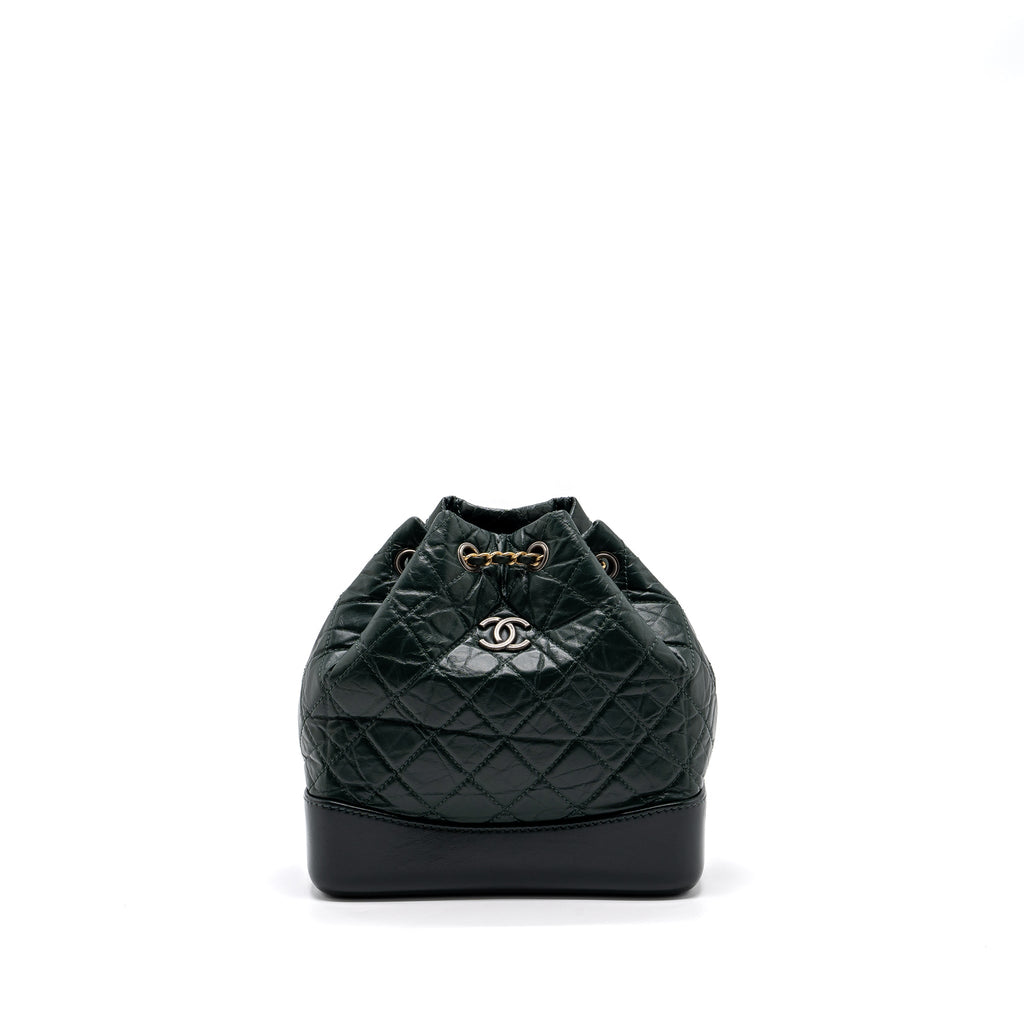 SMALL GABRIELLE BACKPACK AGED CALFSKIN DARK GREEN MULTICOLOUR HARDWARE