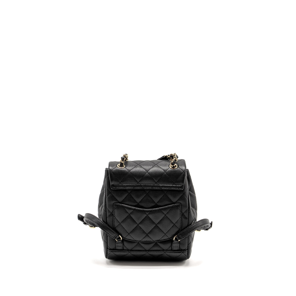 23S QUILTED MINI BACKPACK CAVIAR BLACK LGHW (MICROCHIP)
