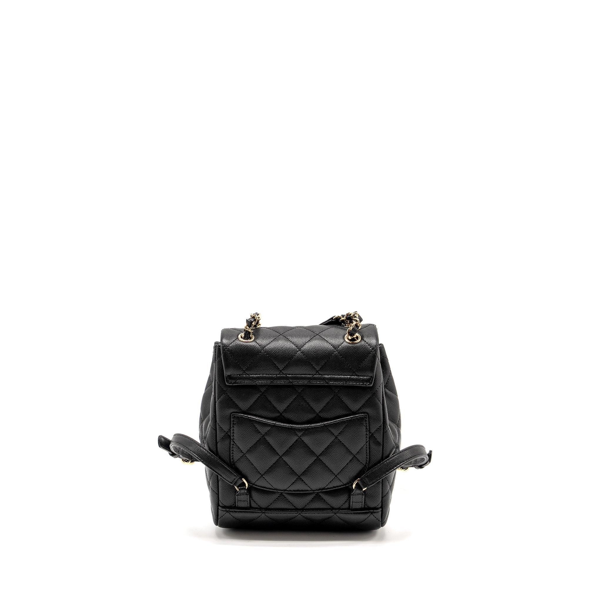 23S QUILTED MINI BACKPACK CAVIAR BLACK LGHW (MICROCHIP)