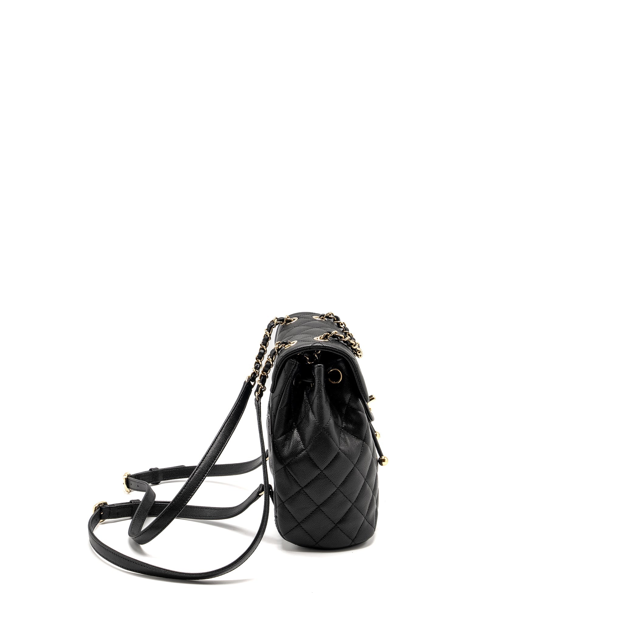 23S QUILTED MINI BACKPACK CAVIAR BLACK LGHW (MICROCHIP)