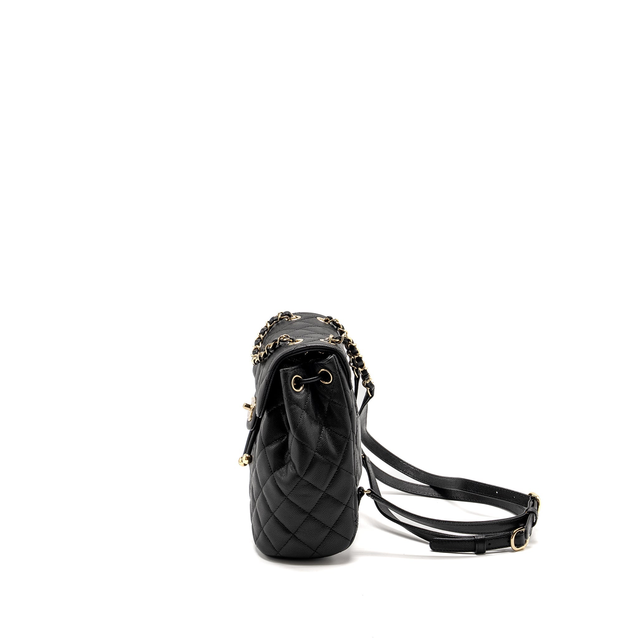 23S QUILTED MINI BACKPACK CAVIAR BLACK LGHW (MICROCHIP)