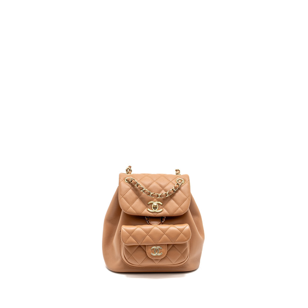 24P MINI DUMA BACKPACK CALFSKIN CARAMEL LGHW (MICROCHIP)