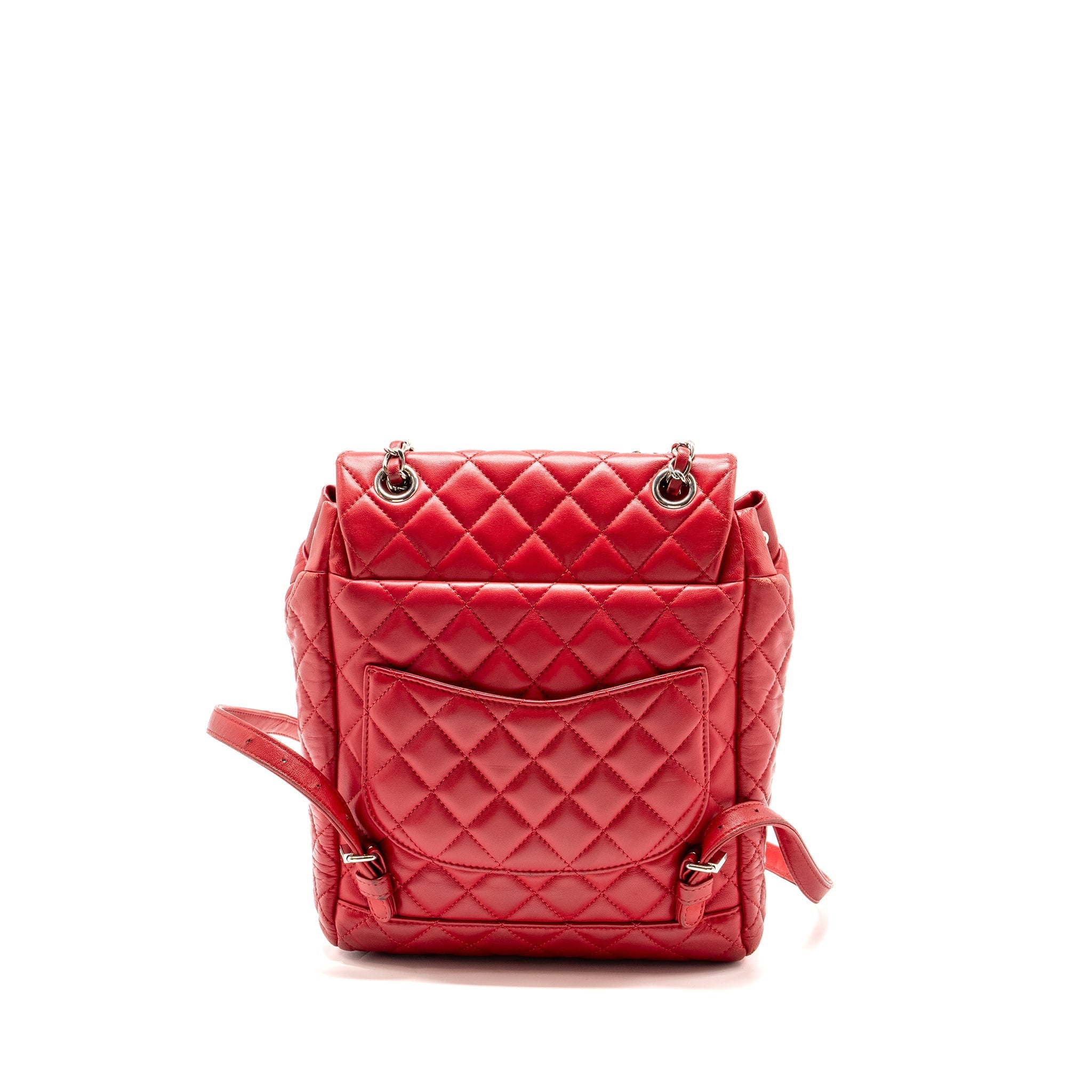 SMALL URBAN SPIRIT QUILTED BACKPACK LAMBSKIN RED LGHW