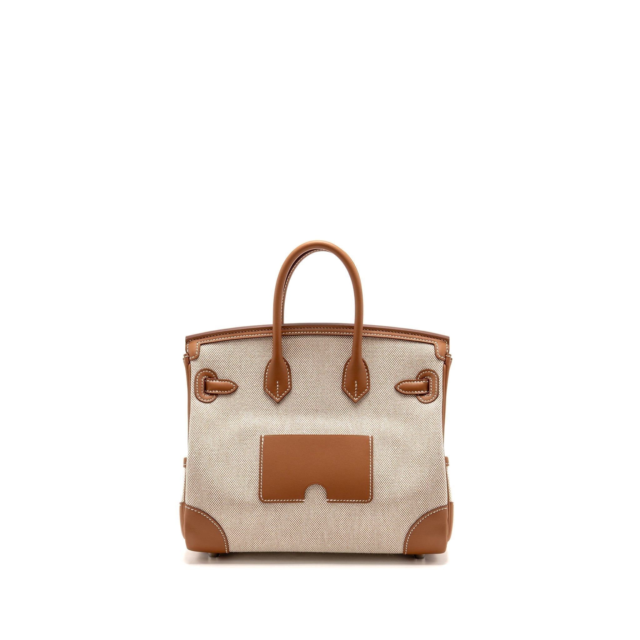HERMES BIRKIN 25 CARGO TOILE H/SWIFT ECRU-BEIGE/GOLD SHW