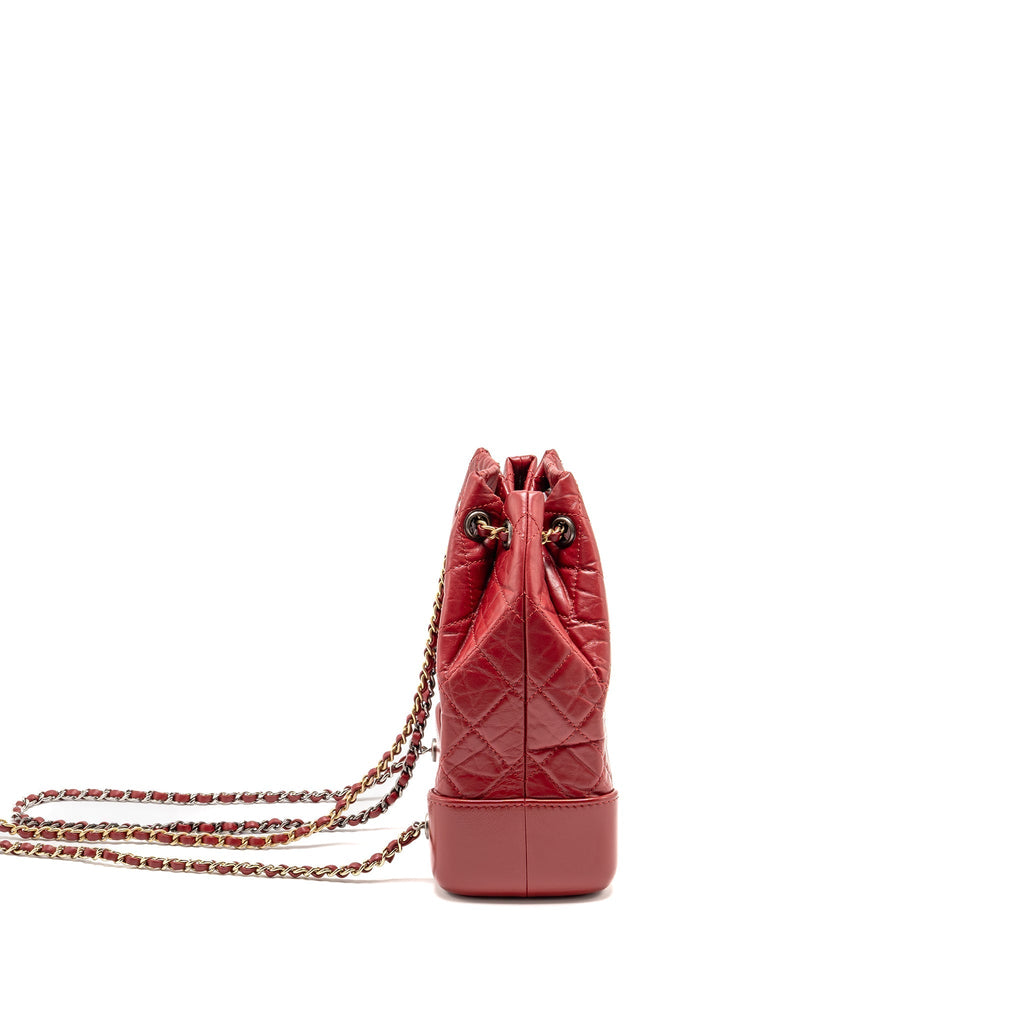 SMALL GABRIELLE BACKPACK CALFSKIN RED MULTICOLOUR HARDWARE
