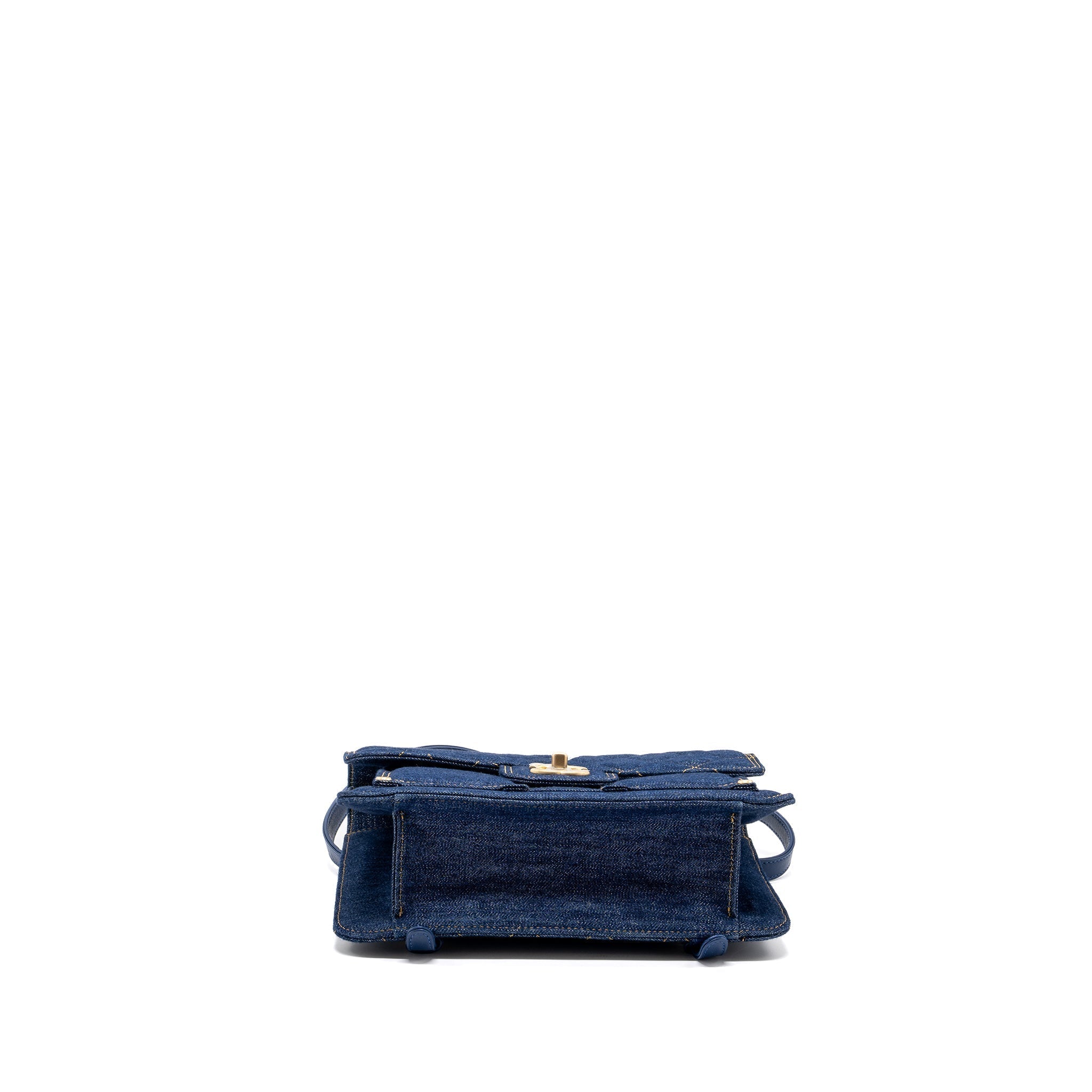 23S FLAP BACKPACK DENIM BLUE WITH GHW (MICROCHIP)