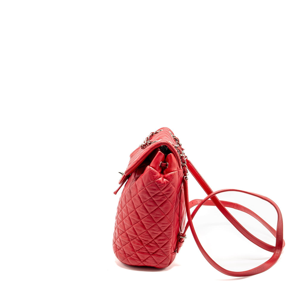 SMALL URBAN SPIRIT QUILTED BACKPACK LAMBSKIN RED LGHW