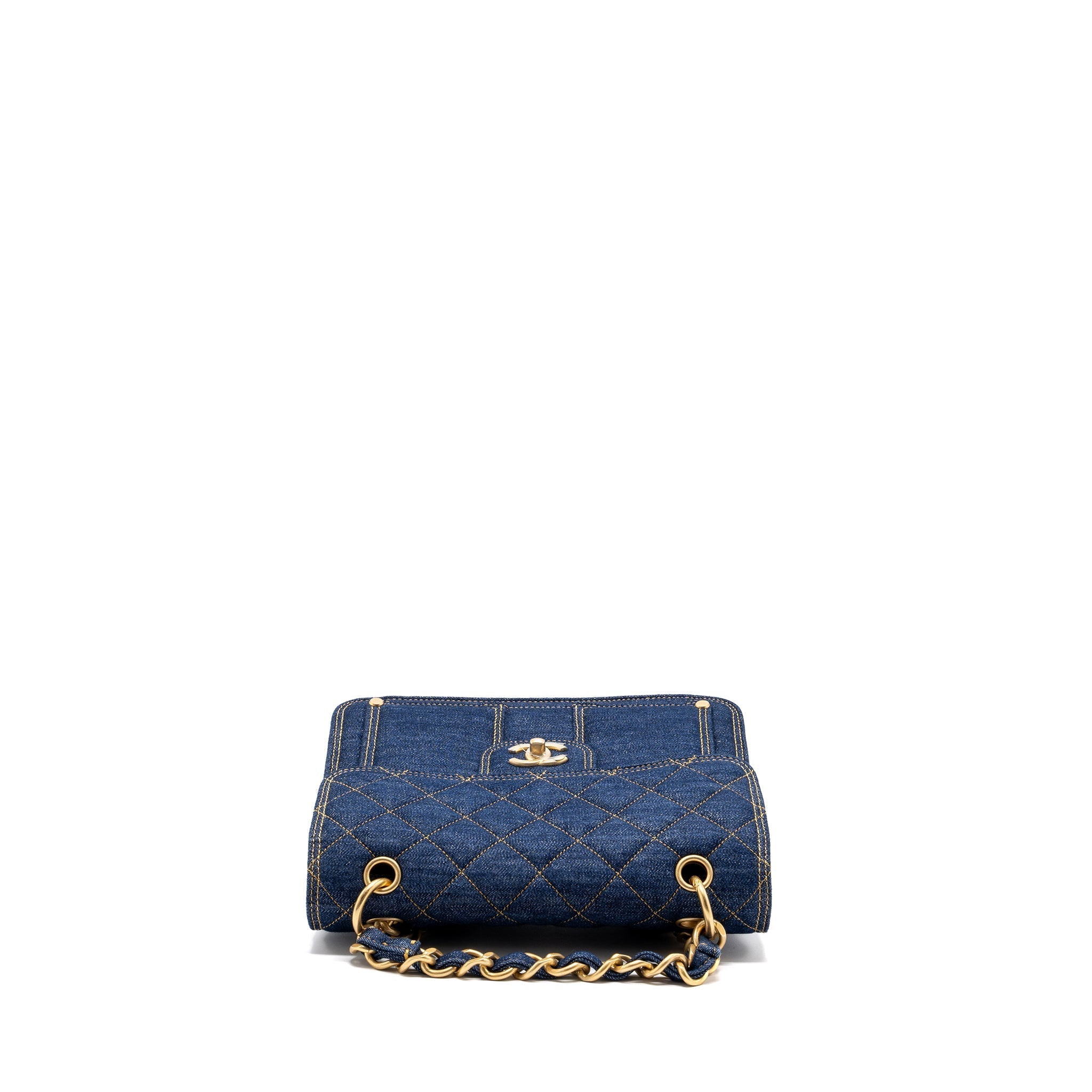 23S FLAP BACKPACK DENIM BLUE WITH GHW (MICROCHIP)