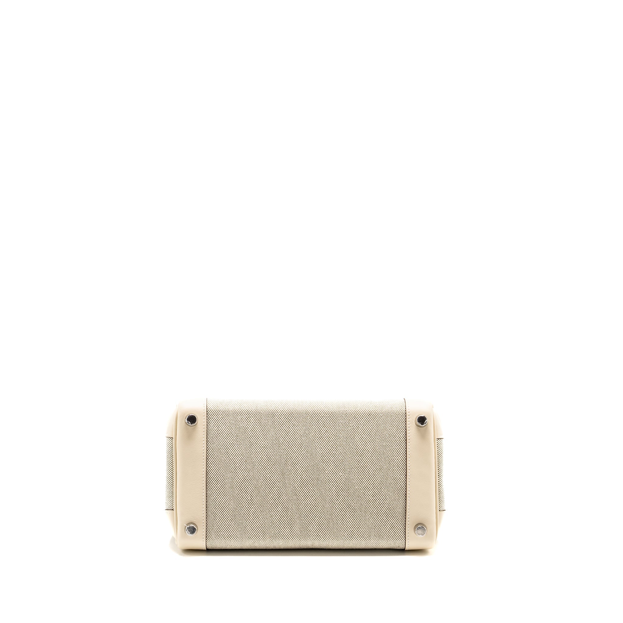 HERMES BIRKIN 25 TOILE H/SWIFT ECRU-AMANDE/NATA SHW