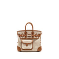 HERMES BIRKIN 25 CARGO TOILE H/SWIFT ECRU-BEIGE/GOLD SHW