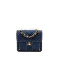 23S FLAP BACKPACK DENIM BLUE BRUSHED GHW (MICROCHIP)