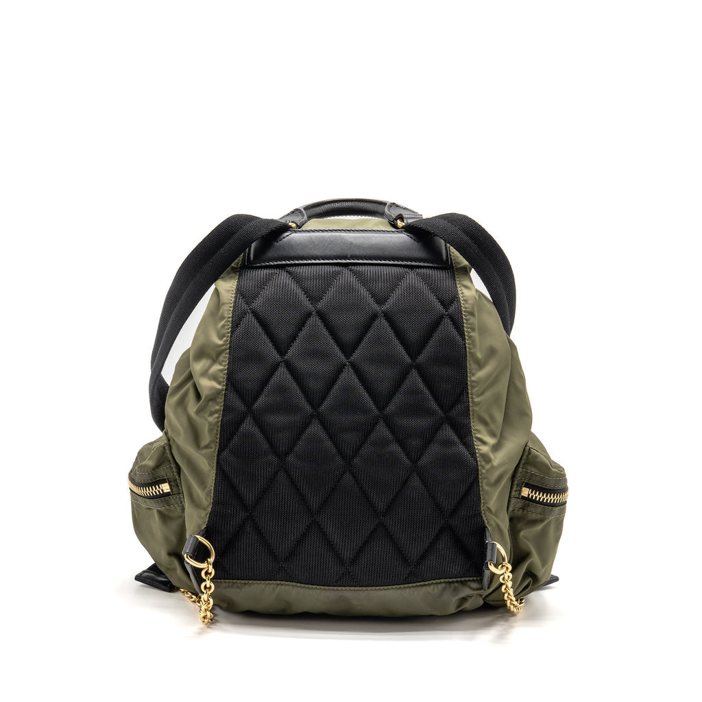 PATCHES RUCKSACK MEDIUM BACKPACK NYLON DARK GREEN GHW