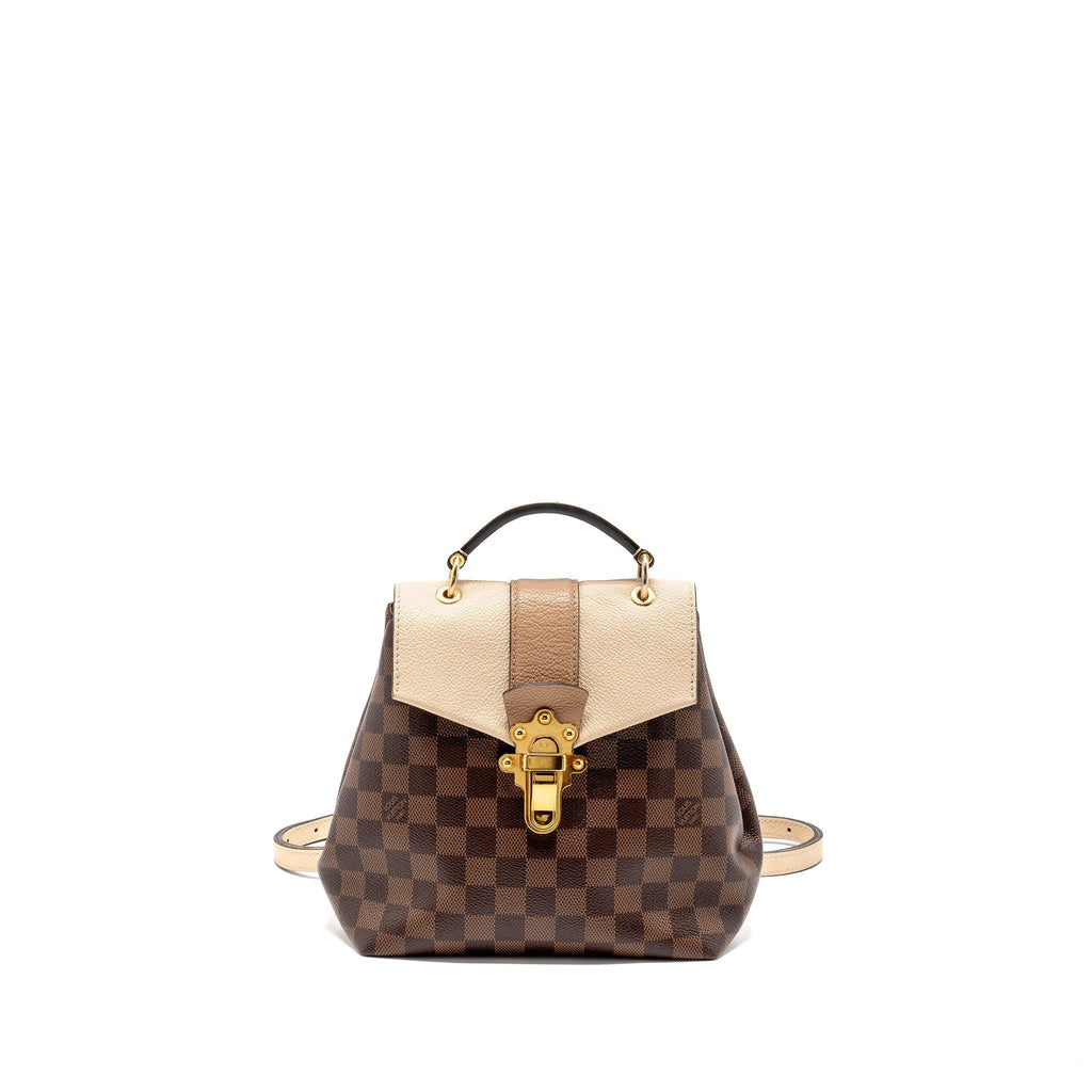 CLAPTON BACKPACK DAMIER EBENE/LIGHT PINK GHW