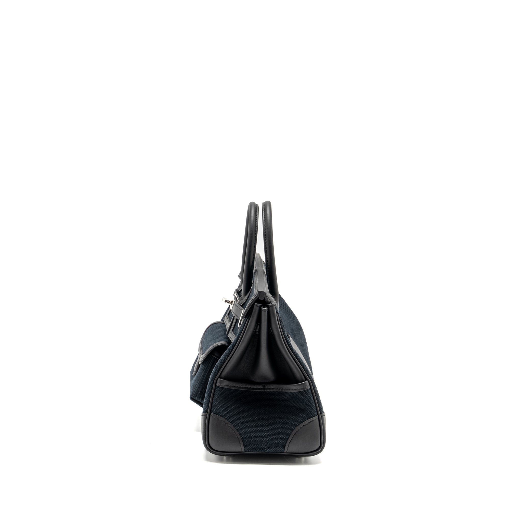 HERMES BIRKIN 25 CARGO TOILE GEOLAND/SWIFT BLACK SHW