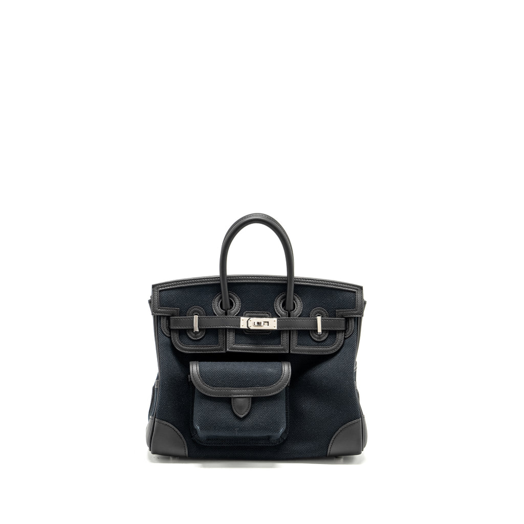 HERMES BIRKIN 25 CARGO TOILE GEOLAND/SWIFT BLACK SHW
