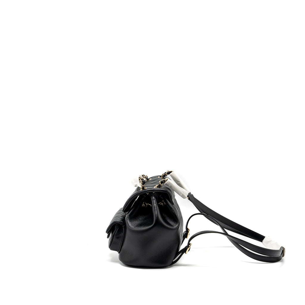 24P MINI DUMA BACKPACK CALFSKIN BLACK LGHW (MICROCHIP)