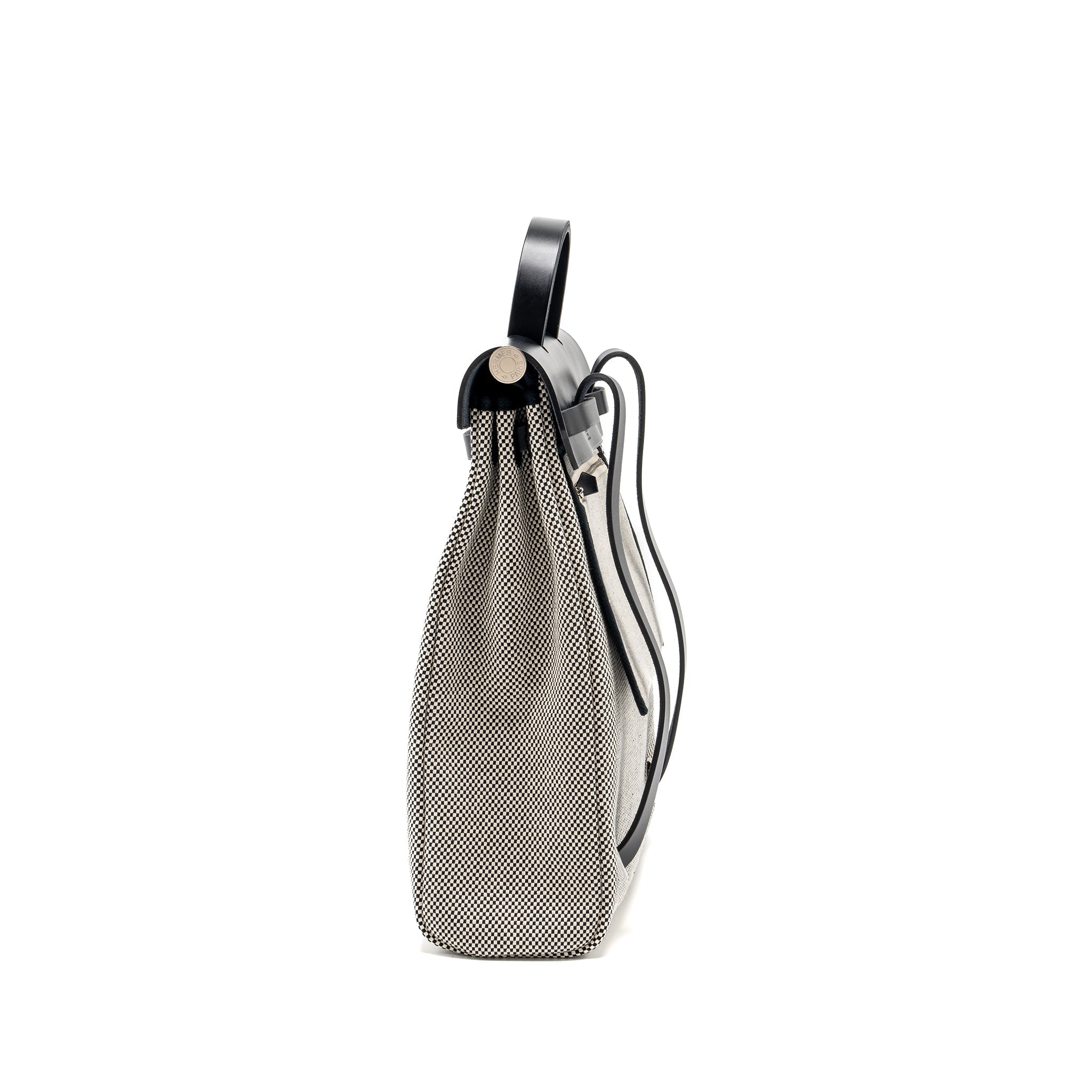 HERBAG A DOS ZIP RETOURNE BACKPACK CANVAS/ HUNTER ECRU/BLACK SHW