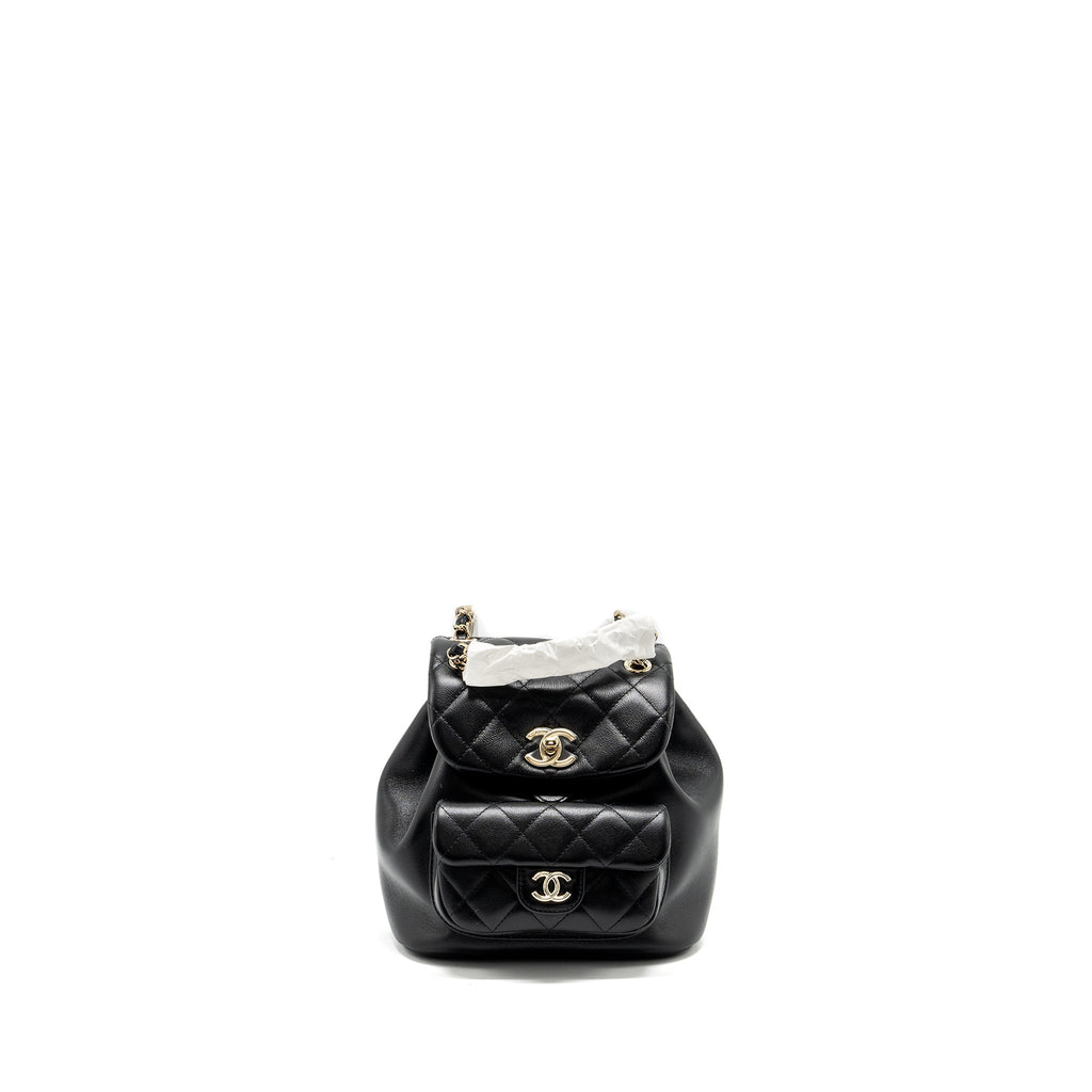 24P MINI DUMA BACKPACK CALFSKIN BLACK LGHW (MICROCHIP)