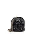 DRAWSTRING TWO POCKETS BACKPACK CALFSKIN BLACK LGHW (MICROCHIP)