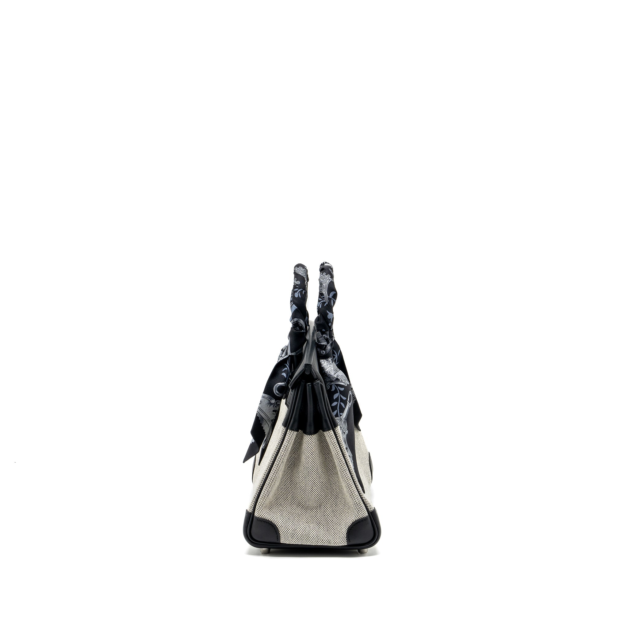 HERMES BIRKIN 25 TOILE SWIFT/CANVAS BLACK SHW