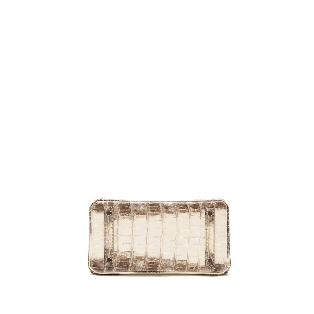 HERMES BIRKIN 25 CROCODILE NILOTICUS HIMALAYA 01 BLANC SHW