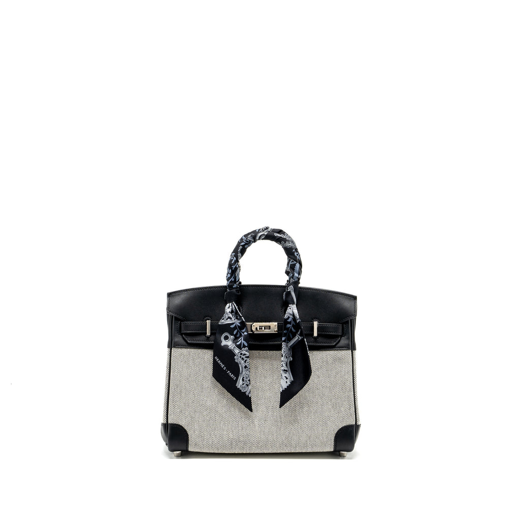 HERMES BIRKIN 25 TOILE SWIFT/CANVAS BLACK SHW
