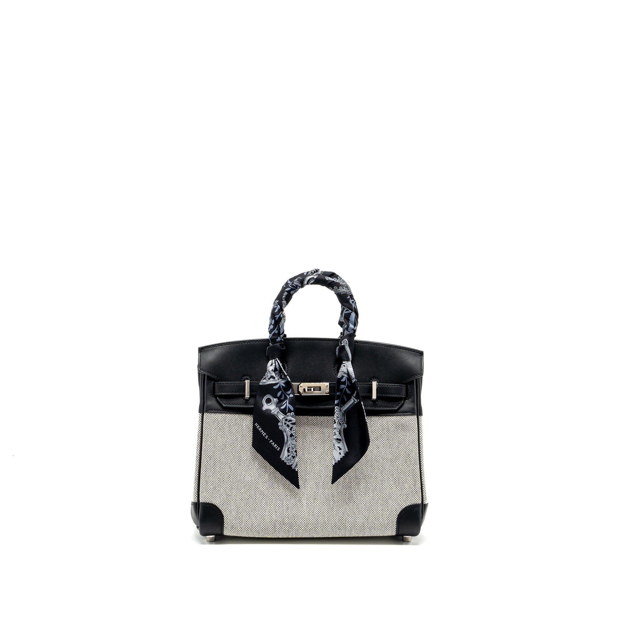 HERMES BIRKIN 25 TOILE SWIFT/CANVAS BLACK SHW
