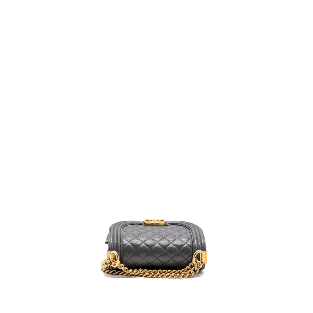 22A ROUND BOY MESSENGER BAG CAVIAR GREY GHW(MICROCHIP)
