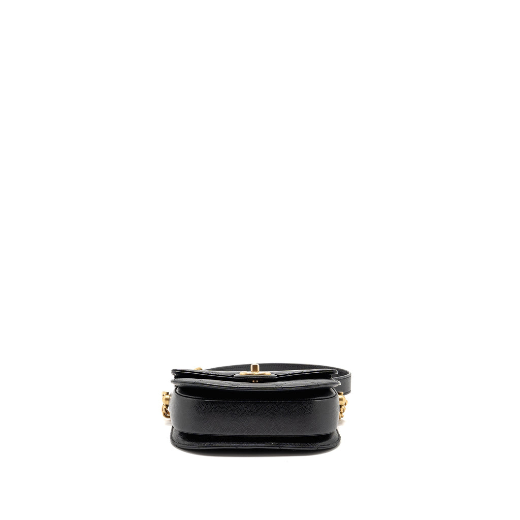 22B ROUND MESSENGER BAG CAVIAR BLACK GHW (MICROCHIP)