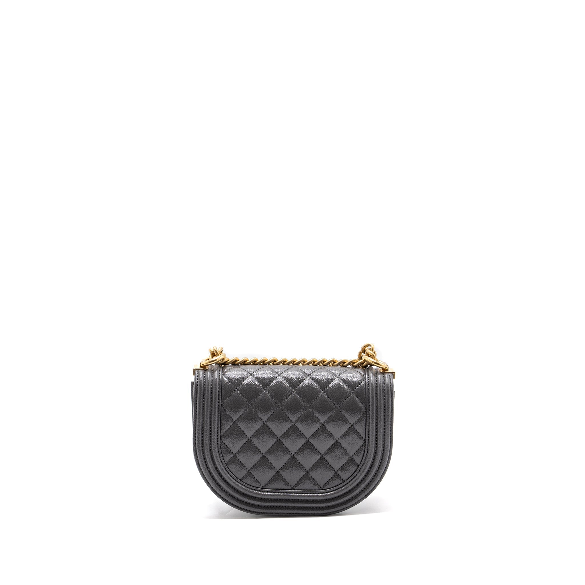 22A ROUND BOY MESSENGER BAG CAVIAR GREY GHW(MICROCHIP)