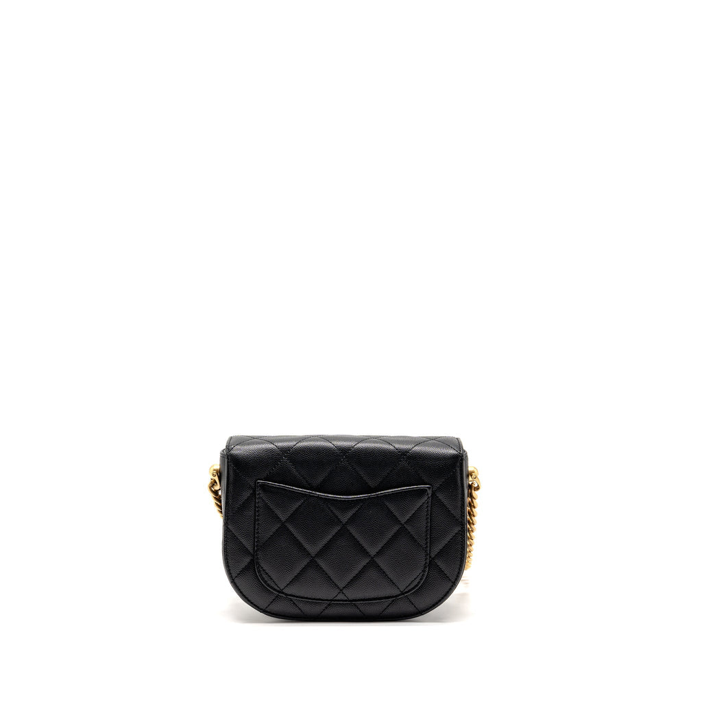 22B ROUND MESSENGER BAG CAVIAR BLACK GHW (MICROCHIP)