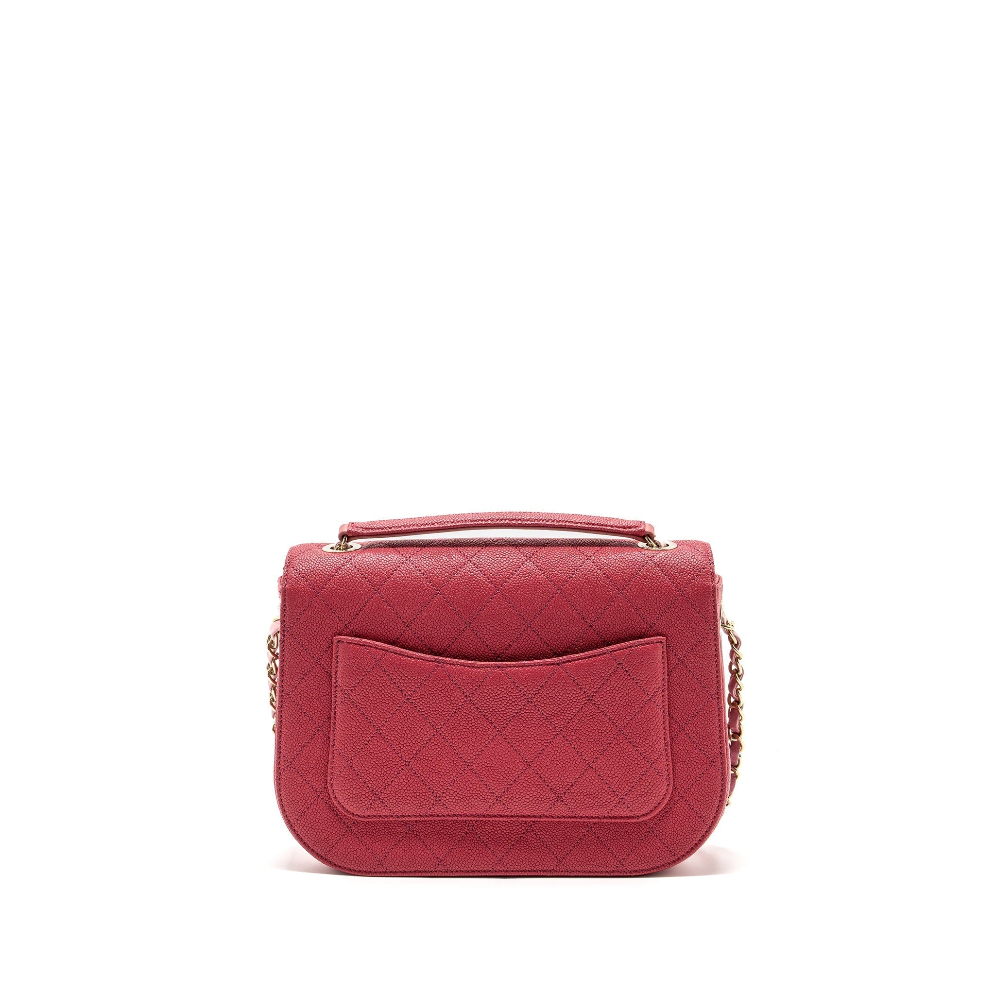 GIANT CC LOGO MESSENGER BAG GRAINED CALFSKIN PINK LGHW